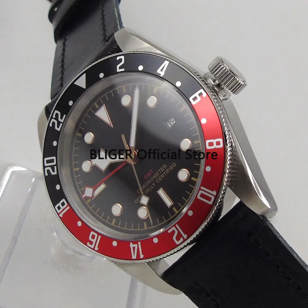Sapphire Crystal 41mm Black Dial Calendar GMT Function Black Red Turning Bezel Luminous Automatic Movement Men's Watch BC108
Sapphire Crystal 41mm Black Dial Calendar GMT Function Black Red Turning Bezel Luminous Automatic Movement Men's Watch BC108