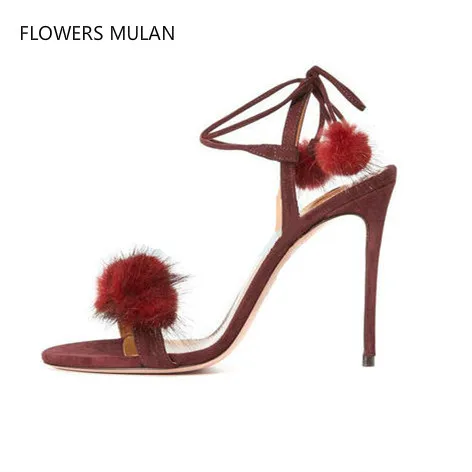 Super High 2018 Women Heels Sandals Shoes Shallow Peep Toe Fur Ball Decoration Lady Party Shoes T Show Lace Up Stiletto Heels
Super High 2018 Women Heels Sandals Shoes Shallow Peep Toe Fur Ball Decoration Lady Party Shoes T Show Lace Up Stiletto Heels