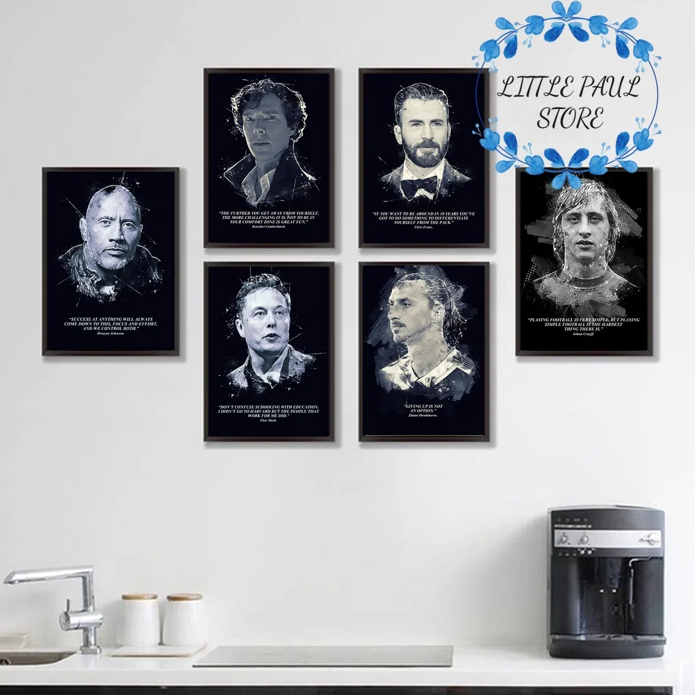 Chris Evans Dwayne Johnson Elon Musk Johan Cruyff Benedict Cumberbatch Art Canvas Poster Wall Picture for Living Room No Frame
Chris Evans Dwayne Johnson Elon Musk Johan Cruyff Benedict Cumberbatch Art Canvas Poster Wall Picture for Living Room No Frame