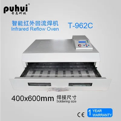 

New Original 220V/110V PUHUI T-962C BGA SMD SMT Rework Station T962C Reflow Oven Machine Infrared Heater 2500W 400*600mm