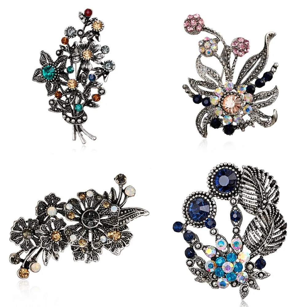 Rinhoo Unique Shinny Crystal Brooches Black Vintage Rhinestone Pearl Flower Leaves Plant Brooch Pins Women Hot Fashion Jewelry
Rinhoo Unique Shinny Crystal Brooches Black Vintage Rhinestone Pearl Flower Leaves Plant Brooch Pins Women Hot Fashion Jewelry