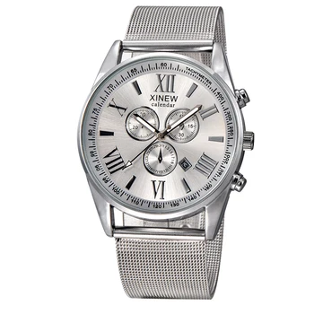 XINEW Brand Original Silver Stainless Steel Milan Mesh Band Fashion Watches Men Date Calendar Watch Casual Male Clock Relogio
XINEW Brand Original Silver Stainless Steel Milan Mesh Band Fashion Watches Men Date Calendar Watch Casual Male Clock Relogio