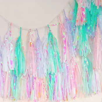 Unicorn Candy Iridescent Tassel Garland Rainbow Banner Bunting Wedding Birthday Baby Shower Hanging Party Diy Decoration 18color
Unicorn Candy Iridescent Tassel Garland Rainbow Banner Bunting Wedding Birthday Baby Shower Hanging Party Diy Decoration 18color