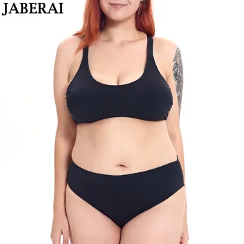 JABERAI Women Bandeau Bikini Set 2019 Plus Size Swimwear Padded Push Up Bikinis Black Solid Beachwear Bathing Suit 4XL
JABERAI Women Bandeau Bikini Set 2019 Plus Size Swimwear Padded Push Up Bikinis Black Solid Beachwear Bathing Suit 4XL