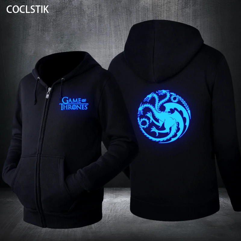 Spring/Autumn Mens Game of Thrones House Targaryen Hoodies Zipper Sweatshirt Male Hoodies Song Ice Fire Fluorescent Jacket S-4XL
Spring/Autumn Mens Game of Thrones House Targaryen Hoodies Zipper Sweatshirt Male Hoodies Song Ice Fire Fluorescent Jacket S-4XL