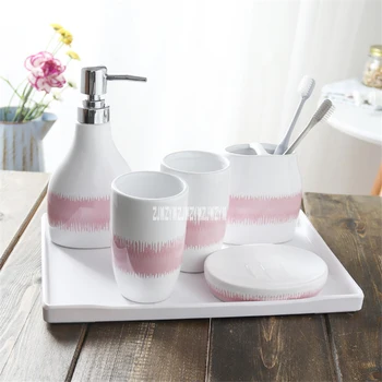 AA481 Washing Suit Ceramic Bathroom Set Supply Accessory Six-Piece Kit Lotion Bottle/Toothbrush Cup/Tooth Mug/Soap Dish/Tray
AA481 Washing Suit Ceramic Bathroom Set Supply Accessory Six-Piece Kit Lotion Bottle/Toothbrush Cup/Tooth Mug/Soap Dish/Tray