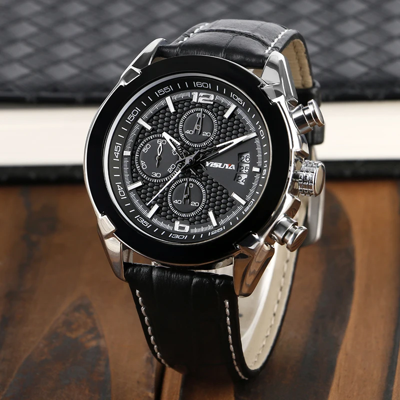 YISUYA Hot Brand Date Display Pilot Style Wristwatch Water Resistant Black Genuine Leather Band Casual Men Quartz Watch
YISUYA Hot Brand Date Display Pilot Style Wristwatch Water Resistant Black Genuine Leather Band Casual Men Quartz Watch