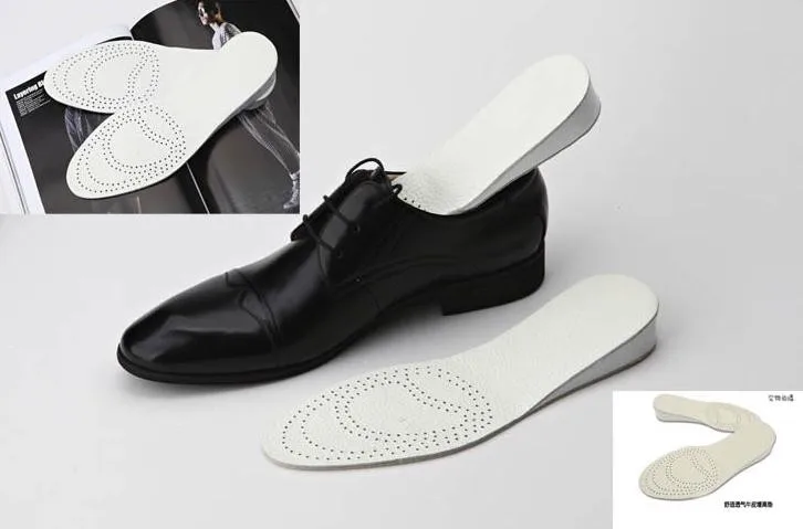 2 Pairs/lot 2.5 cm Hight Genuine Leather Insole Invisible Increasing Breathable Shoe Insert Foot Care | Красота и здоровье
