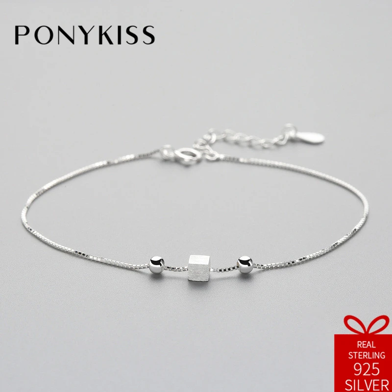 PONYKISS Vintage 100% S925 Sterling Silver Simple Rubik's Cube Bracelets Fine Jewelry Women Creative Sweet Birthday Party Gift
PONYKISS Vintage 100% S925 Sterling Silver Simple Rubik's Cube Bracelets Fine Jewelry Women Creative Sweet Birthday Party Gift