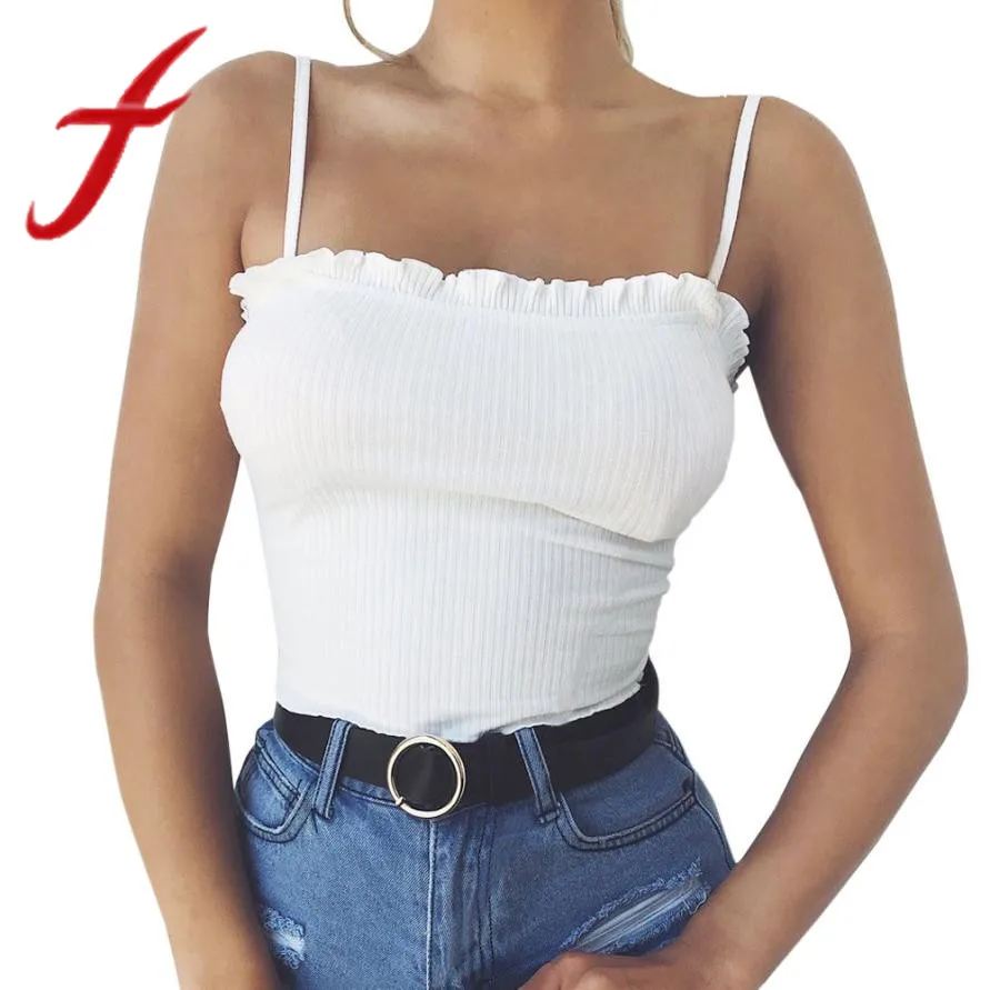 Feitong Fashion Womens Crop Tops Solid Sexy Ruffles Tank Top Vest Halter Camis Vest Tees Camis Camisole cropped feminino 2019
Feitong Fashion Womens Crop Tops Solid Sexy Ruffles Tank Top Vest Halter Camis Vest Tees Camis Camisole cropped feminino 2019