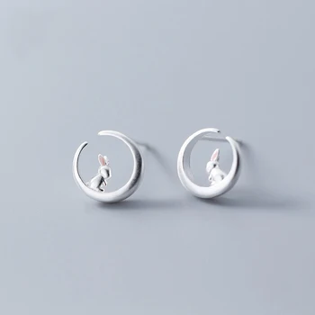 MloveAcc Romantic 925 Sterling Silver Stud Earrings for Women Lovely Rabbit Sitting on Moon sterling-silver-jewelry
MloveAcc Romantic 925 Sterling Silver Stud Earrings for Women Lovely Rabbit Sitting on Moon sterling-silver-jewelry