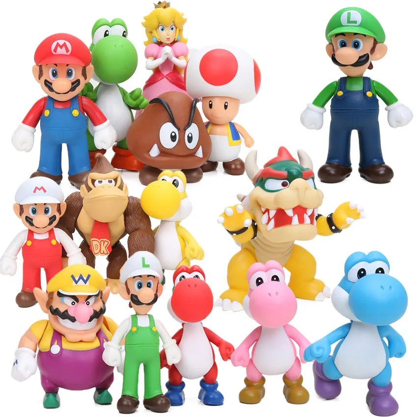 Cute Super Mario Bros Bowser Koopa Yoshi Mari PVC Action Figures 8~15cm o Luigi Donkey Kong Model Dolls Toys Ornament Decoration
Cute Super Mario Bros Bowser Koopa Yoshi Mari PVC Action Figures 8~15cm o Luigi Donkey Kong Model Dolls Toys Ornament Decoration