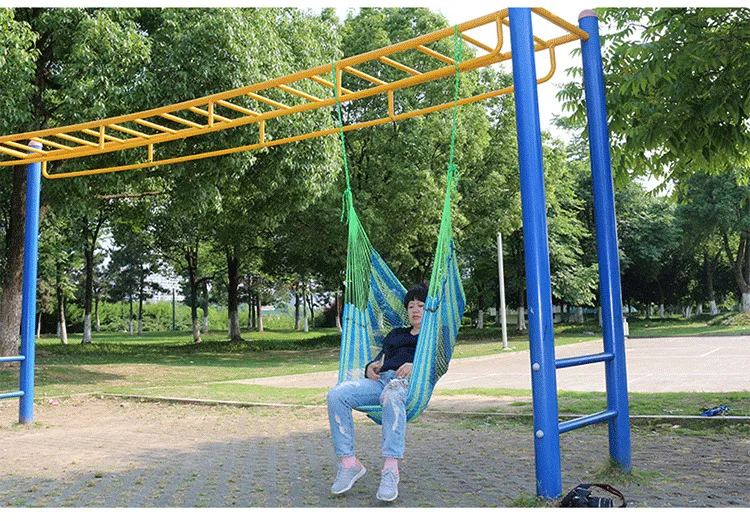 Garden balcony Breathable Ice Mesh Hammock Outdoor Swing Chair Indoor Safety Portable Lightweight Patio Swings with pillow HW04 10