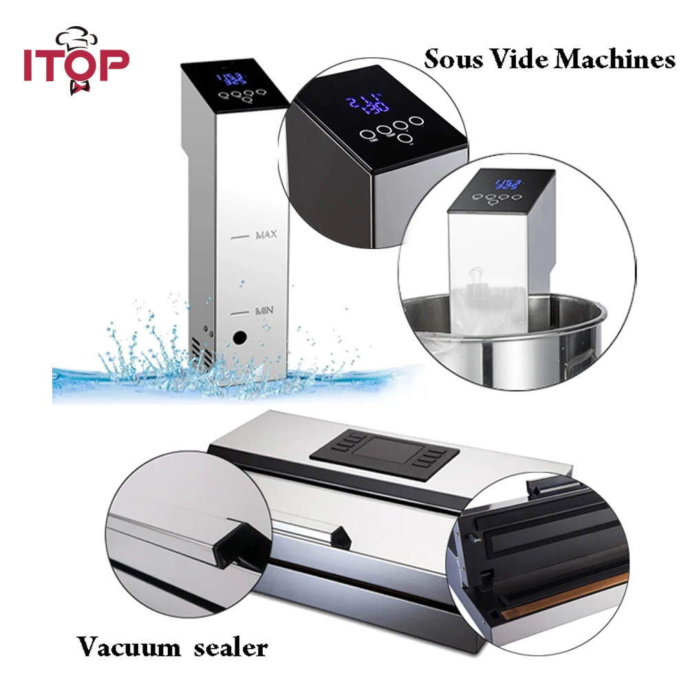 

ITOP 2 pcs Vacuum Food Processor Sealer + Sous Vide Make food more delicious Immersion Cooker