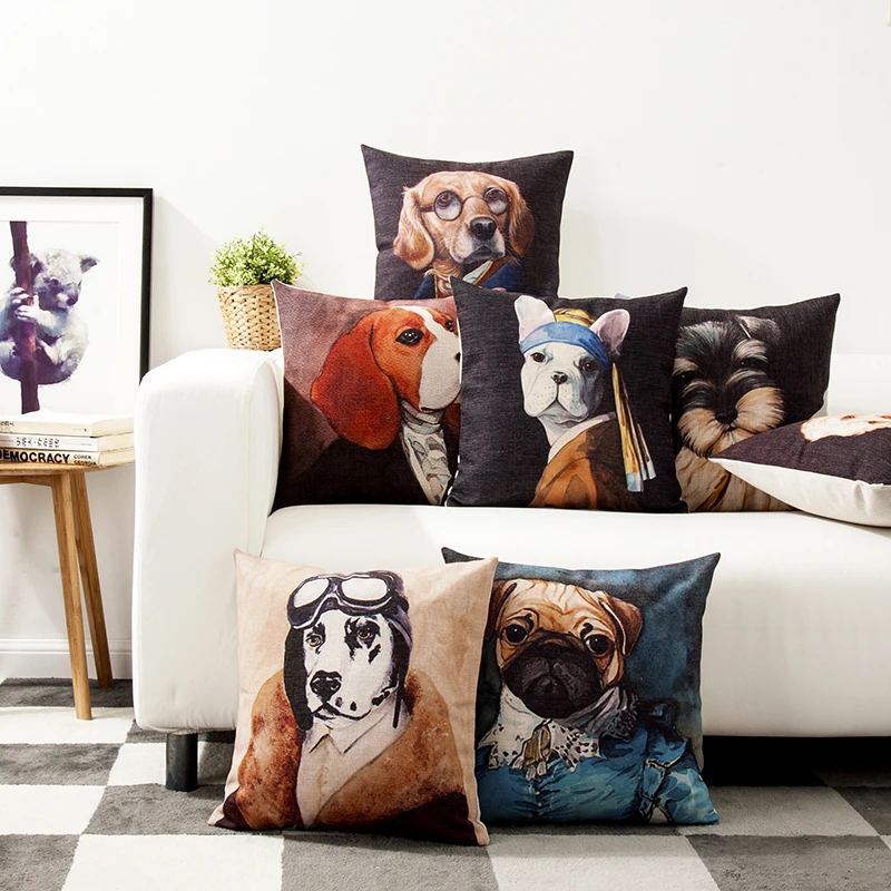 Classical Art Animal Portraits Pillowcase World Famous Painting Dog Printed Cushions Decorative Pillow Home Decor Throw Pillow
Classical Art Animal Portraits Pillowcase World Famous Painting Dog Printed Cushions Decorative Pillow Home Decor Throw Pillow