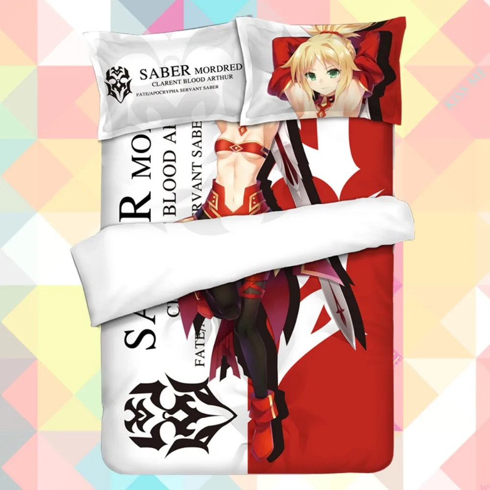 Anime Cartoon Fate/Apocrypha Mordred Quilt Cover Printed Bedding Set With Pillow Cases Bed Sheet Duvet Cover Set 4pc CP170003
Anime Cartoon Fate/Apocrypha Mordred Quilt Cover Printed Bedding Set With Pillow Cases Bed Sheet Duvet Cover Set 4pc CP170003