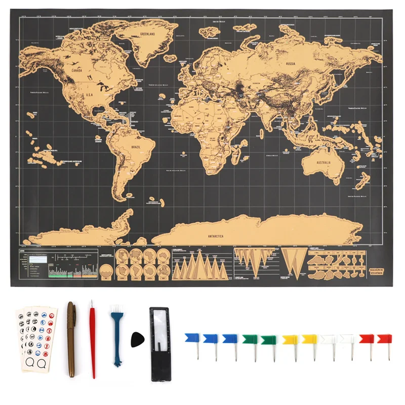 Deluxe Scratch Map Scratcher Tools Set Personalized World Scratch Map Vintage Foil Layer Coating Poster Drop Shipping 42x30cm
Deluxe Scratch Map Scratcher Tools Set Personalized World Scratch Map Vintage Foil Layer Coating Poster Drop Shipping 42x30cm