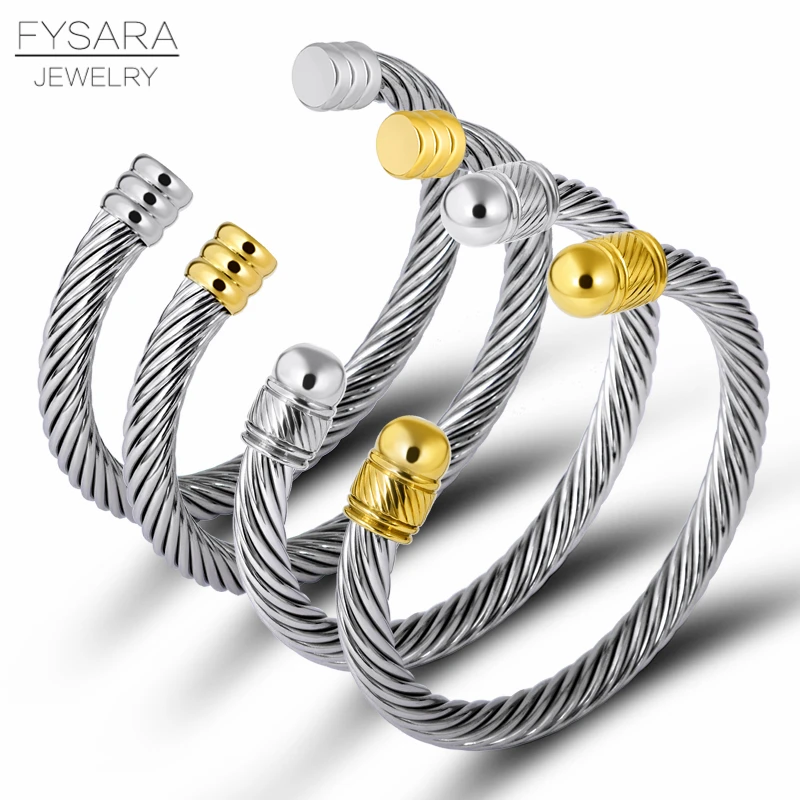 FYSARA Luxury Brand Multi Twisted Cable Wire Bangle For Women Fashion Gold Cuff Men Bracelet Vintage Simple Designer Pulseiras
FYSARA Luxury Brand Multi Twisted Cable Wire Bangle For Women Fashion Gold Cuff Men Bracelet Vintage Simple Designer Pulseiras