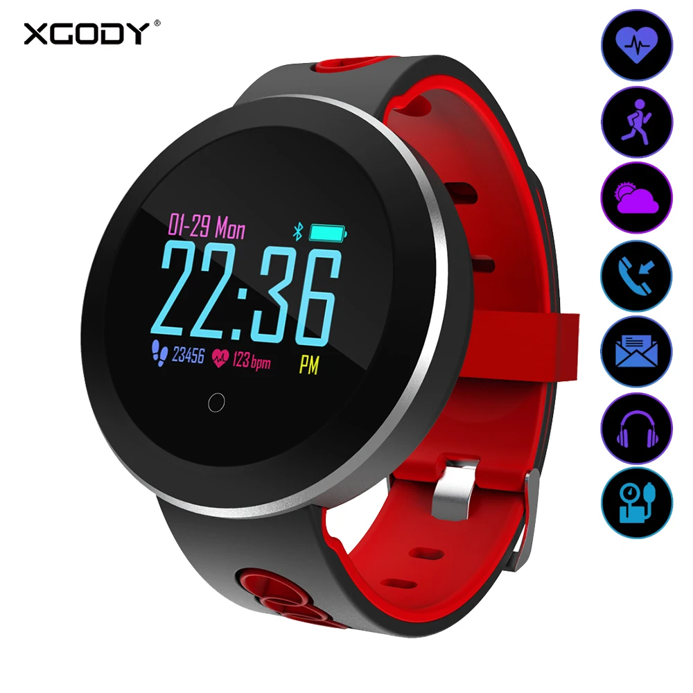 

XGODY Q8 PRO Fitness Tracker Heart Rate Monitor Blood Pressure Oxygen Measurement IP68 Waterproof Bluetooth Smart Watch