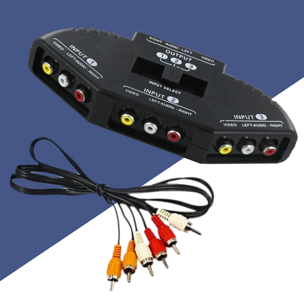Besegad Portable 3-Way Audio Video Switch Splitter Selector AV Accessory with RCA Cable for Nintendo Wii TV DVD XBOX PS2 PS3
Besegad Portable 3-Way Audio Video Switch Splitter Selector AV Accessory with RCA Cable for Nintendo Wii TV DVD XBOX PS2 PS3