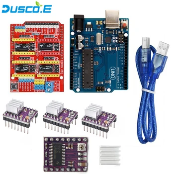 4 pcs DRV8825 Stepper Motor Driver With Heatsink + CNC Shield V3 Expansion Board + UNO R3 USB Cable Kits for Arduino 3D Printe
4 pcs DRV8825 Stepper Motor Driver With Heatsink + CNC Shield V3 Expansion Board + UNO R3 USB Cable Kits for Arduino 3D Printe