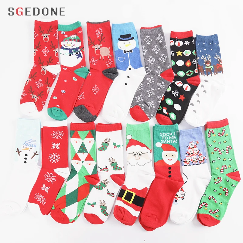 

2023New Christmas Socks High-quality Soft Winter Year-end Celebration Christmas Gift Cartoon Snowman Snowflake Santa Claus Socks
