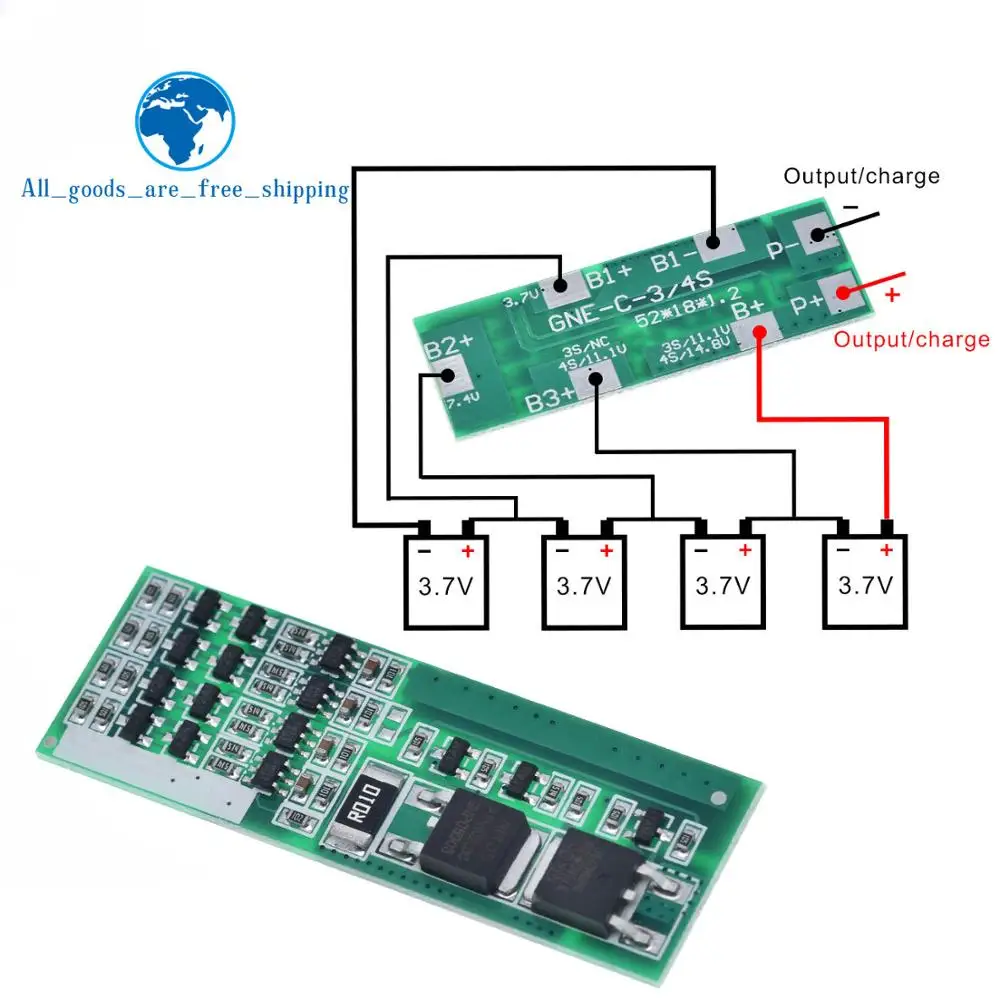 TZT 4S 8A Polymer Li-ion Lithium Battery Charger Protection Board For 4 Serial 4pcs 3.7 Li-ion Charging Protect Module BMS
TZT 4S 8A Polymer Li-ion Lithium Battery Charger Protection Board For 4 Serial 4pcs 3.7 Li-ion Charging Protect Module BMS