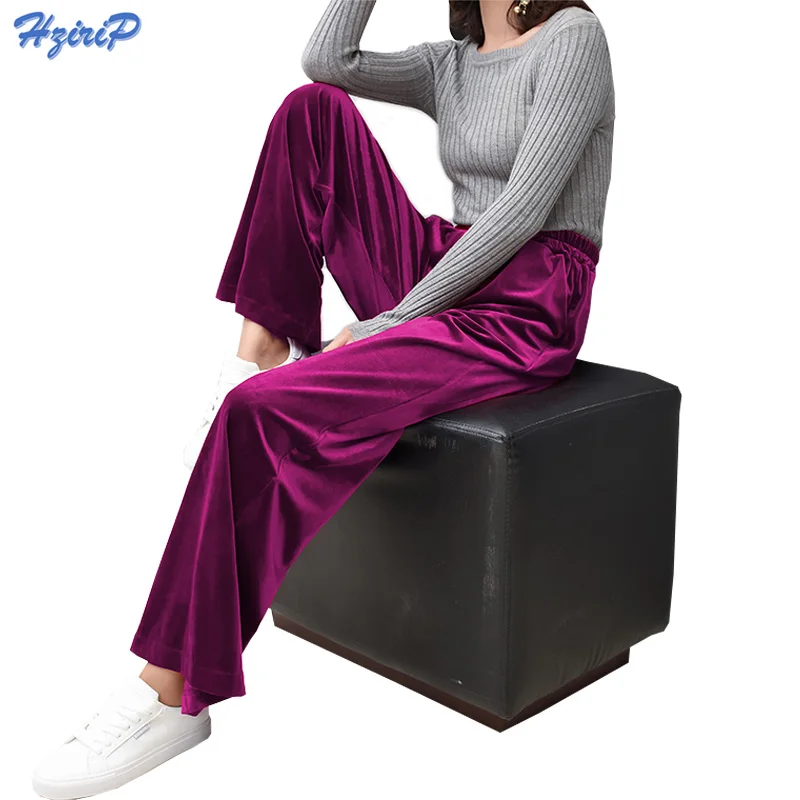 Hzirip 2017 Autumn Winter Straight Trousers Women Fashion Loose Casual Elastic High Waist Gold Velvet Wide Leg Pants Plus Size
Hzirip 2017 Autumn Winter Straight Trousers Women Fashion Loose Casual Elastic High Waist Gold Velvet Wide Leg Pants Plus Size