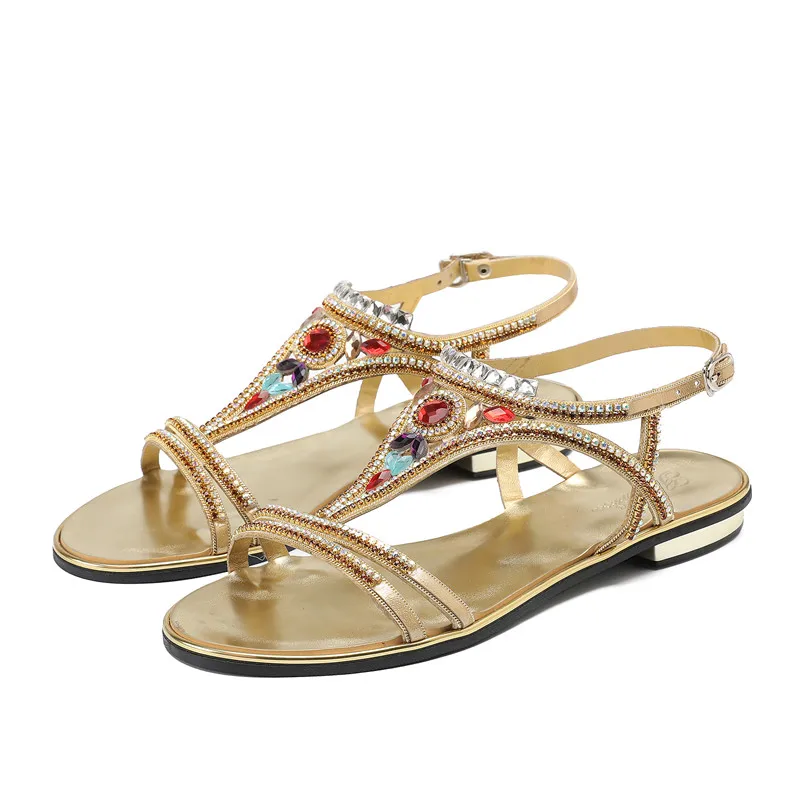 Women Crystals Flat Sandals Open Toe Ankle Buckle Strap Flats Rhinestones Lady Summer Beach Sandals Shoes
Women Crystals Flat Sandals Open Toe Ankle Buckle Strap Flats Rhinestones Lady Summer Beach Sandals Shoes