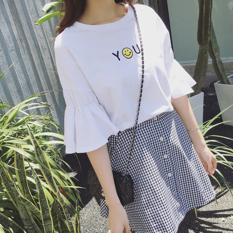 Mr.nut short-sleeved t-shirt 2019 new women's trumpet sleeves Korean version loose wild summer small fresh t-shirt
Mr.nut short-sleeved t-shirt 2019 new women's trumpet sleeves Korean version loose wild summer small fresh t-shirt