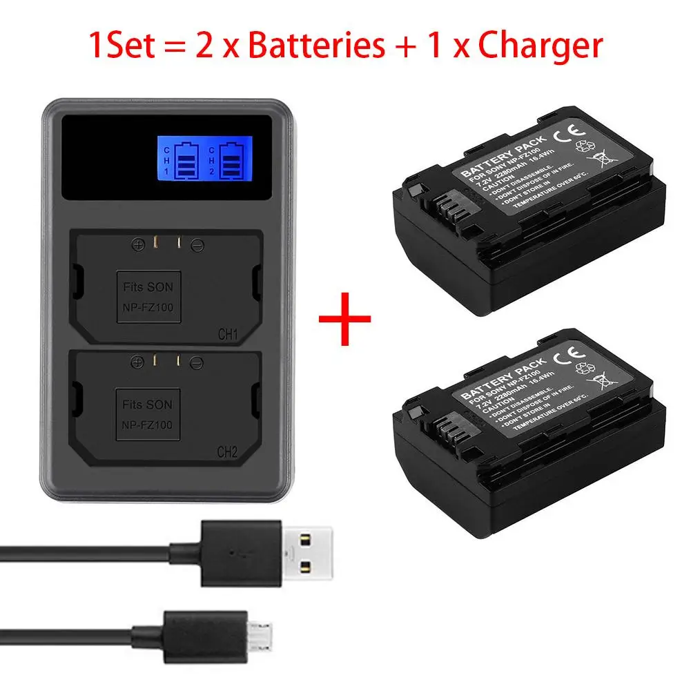 NP-FZ100 Camera Battery LED Dual Charger Set Fits for Sony Alpha 9 A9 9R ILCE-9 A7RIII 2 Batteries+LED Dual Charger
NP-FZ100 Camera Battery LED Dual Charger Set Fits for Sony Alpha 9 A9 9R ILCE-9 A7RIII 2 Batteries+LED Dual Charger