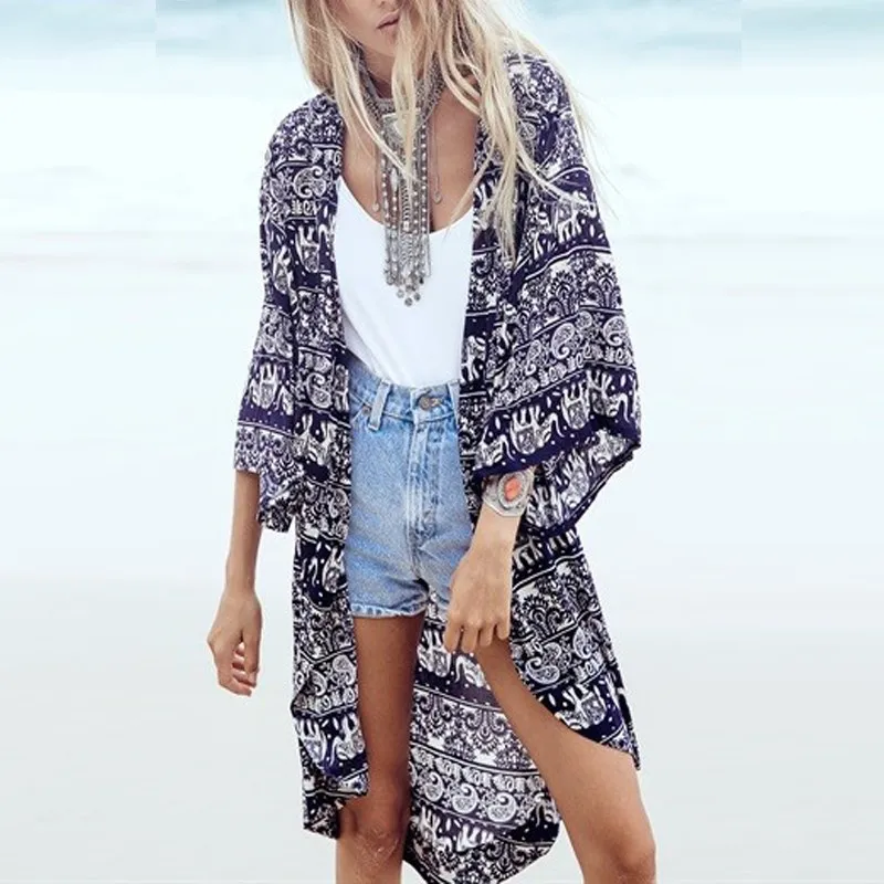 S-6XL Women Summer Blouse 2019 Fashion Floral Printed 3/4 Sleeve Casual Beach Kimono Cardigan Long Blusas Tops Cover Up
S-6XL Women Summer Blouse 2019 Fashion Floral Printed 3/4 Sleeve Casual Beach Kimono Cardigan Long Blusas Tops Cover Up