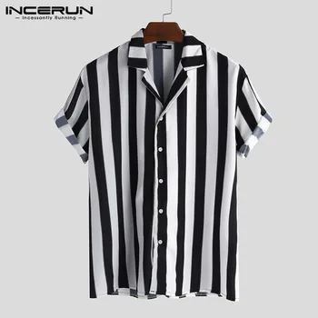 INCERUN Men Casual Shirt Striped Short Sleeve Button Loose Chic Lapel Neck Blouse Brand Shirts Streetwear Vacation Camisa 2020
INCERUN Men Casual Shirt Striped Short Sleeve Button Loose Chic Lapel Neck Blouse Brand Shirts Streetwear Vacation Camisa 2020