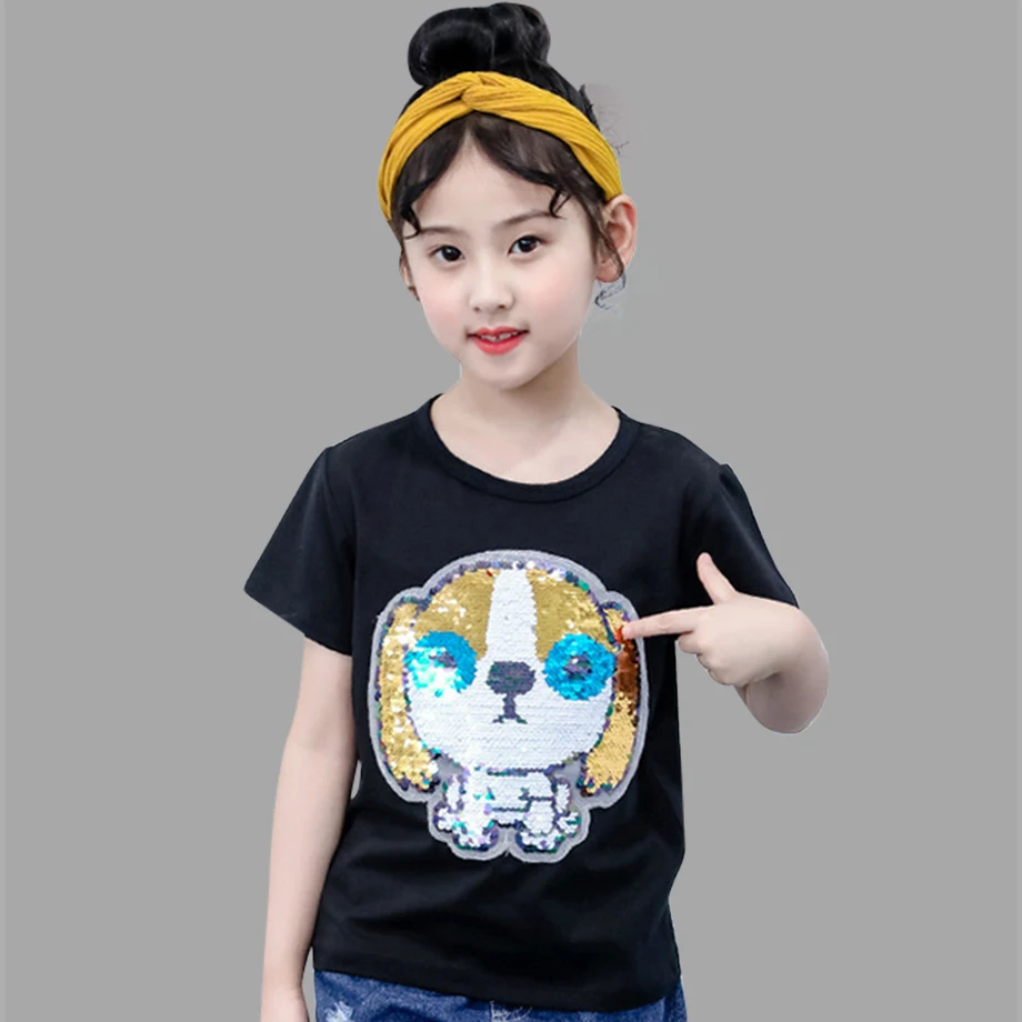 Girl Summer T-Shirts Sequined Dog White T-Shirts For Kids Fashion T-Shirts For Girls Teenage Clothing For Kids 4 6 8 10 12 Years
Girl Summer T-Shirts Sequined Dog White T-Shirts For Kids Fashion T-Shirts For Girls Teenage Clothing For Kids 4 6 8 10 12 Years
