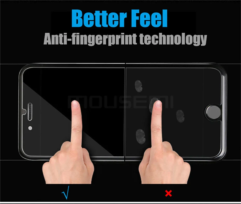 MOUSEMI 9H Ultra-Thin Tempered Glass For iPhone 7 Screen Protectors 2.5D Protective Glass For iPhone X 6 7 8 Plus se 5s Glass On (1)
