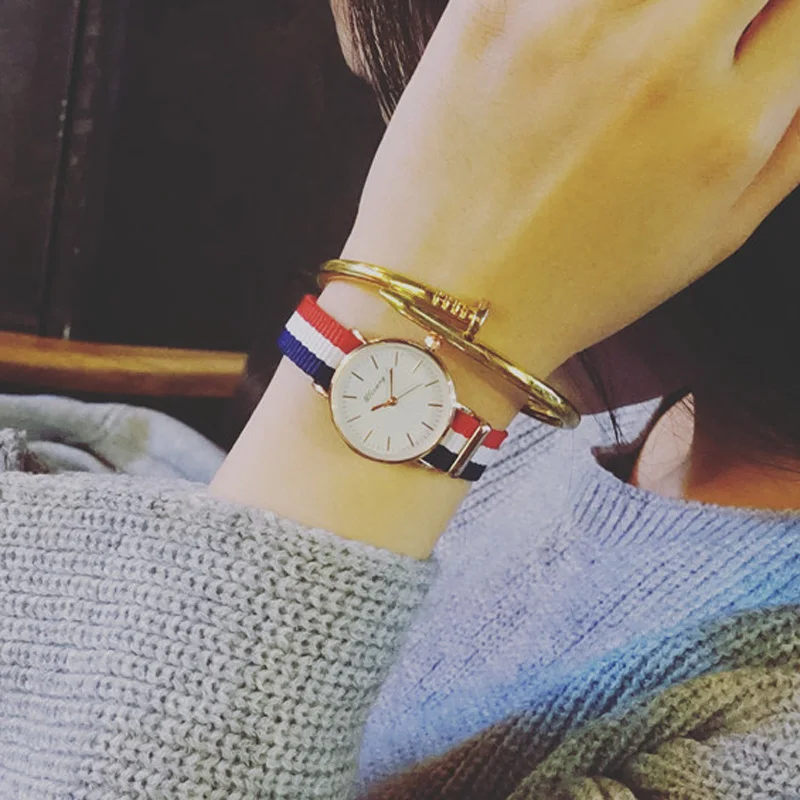 2018 Fashion Nylon Belt Women Watches Casual Striped Style Ladies Bracelet Watch Exquisite Small Dial Female Clock Reloj Mujer
2018 Fashion Nylon Belt Women Watches Casual Striped Style Ladies Bracelet Watch Exquisite Small Dial Female Clock Reloj Mujer