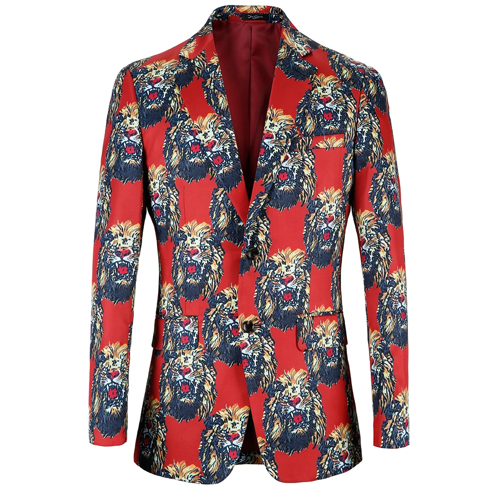 Lion printing Blazer Men 2020 Brand Clothing Shawl Collar Casual Suit Jacket Stage Costumes Popular design Mens Casual Blazers
Lion printing Blazer Men 2020 Brand Clothing Shawl Collar Casual Suit Jacket Stage Costumes Popular design Mens Casual Blazers