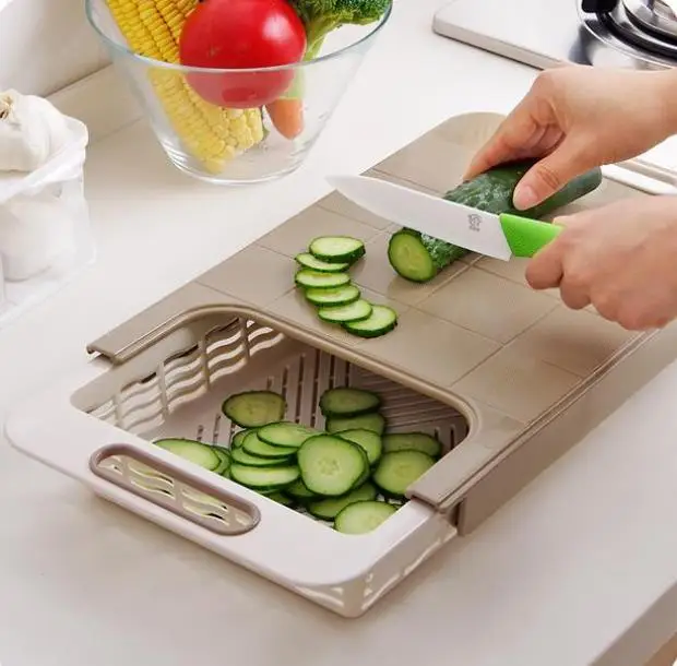 Multifunctional Chopping Board Thickening Plastic Cutting Board Creative retractable Slip-resistant Fruit Meat Kitchen Board
Multifunctional Chopping Board Thickening Plastic Cutting Board Creative retractable Slip-resistant Fruit Meat Kitchen Board