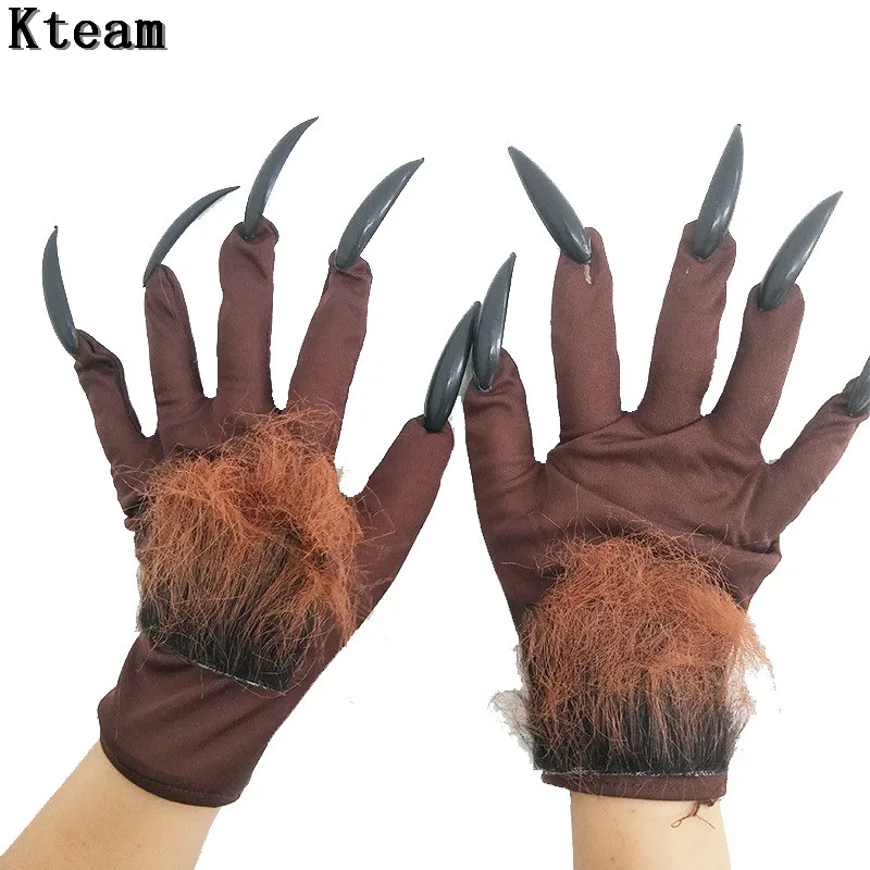 

New Scary Wolf Mask With Gloves Creepy Halloween Costume Fur Mane Latex Realistic Horror Devil Masks Masquerade Props Cosplay