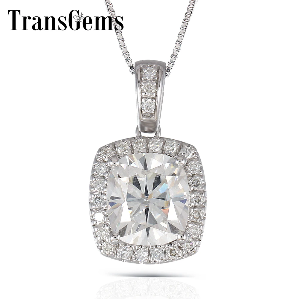 Transgems Silver 2.18CTW 7X8mm H Nearly Colorless Cushion Cut Moissanite Halo Pendant Necklace for Women
Transgems Silver 2.18CTW 7X8mm H Nearly Colorless Cushion Cut Moissanite Halo Pendant Necklace for Women
