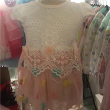 R & Z vestido de niños 2019 verano nuevo vestido de manga corta de encaje bordado vestido de costura(China)