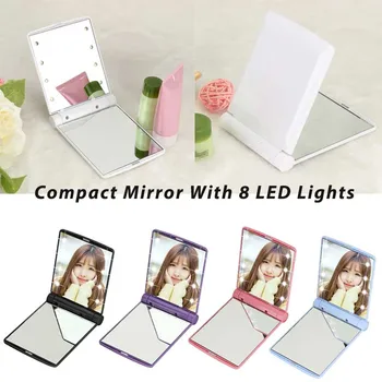 Makeup Cosmetic Folding Portable Compact Pocket Mirror With 8 LED Lights Lamps Collapsible Retractable LED Make-up Mirror G523
Makeup Cosmetic Folding Portable Compact Pocket Mirror With 8 LED Lights Lamps Collapsible Retractable LED Make-up Mirror G523