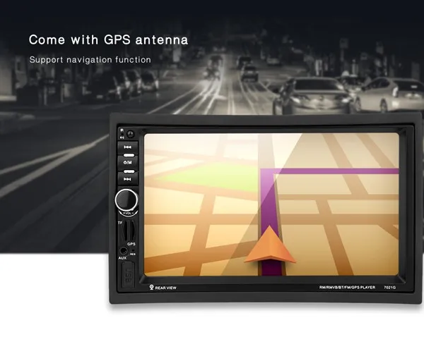 

7021G 7 inch 2 Din Car TFT MP5 Bluetooth Multimedia Player With GPS+Southeast Asia Map FM Stereo Radio Video Player