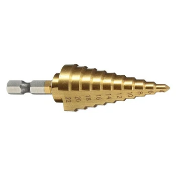 1Pc 1/4 Hexagonal Shank HSS 4241 Step Drills 4-22mm Multi-function Core Drill Bit For Metal And Wood Drilling
1Pc 1/4 Hexagonal Shank HSS 4241 Step Drills 4-22mm Multi-function Core Drill Bit For Metal And Wood Drilling