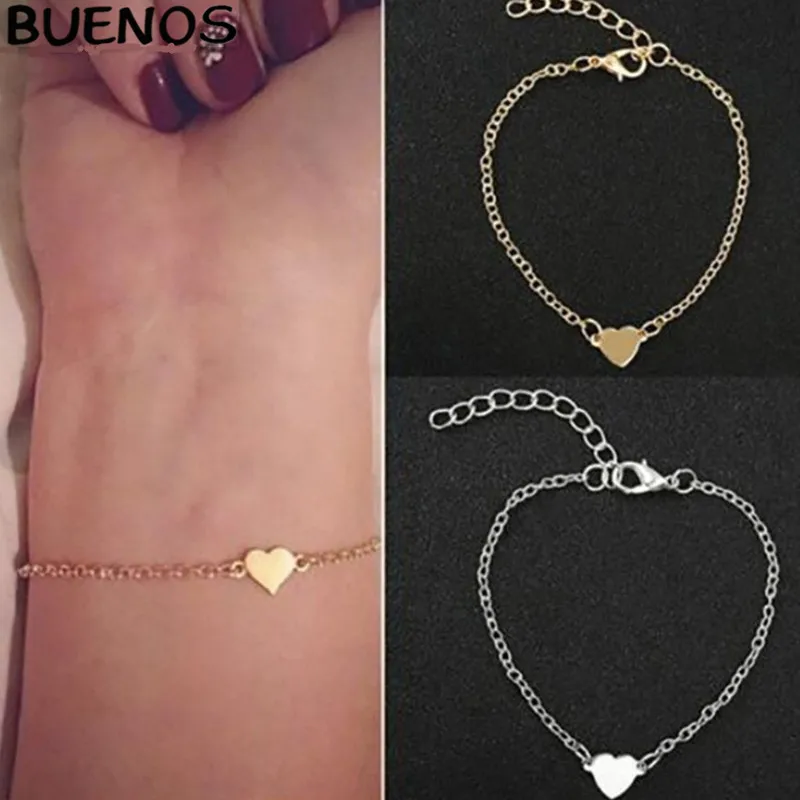 BUENOS Hot Sale Charming Heart Bracelets&Bangles For Women Girls Gold Silver Color Metal Bracelets Statement Jewelry
BUENOS Hot Sale Charming Heart Bracelets&Bangles For Women Girls Gold Silver Color Metal Bracelets Statement Jewelry