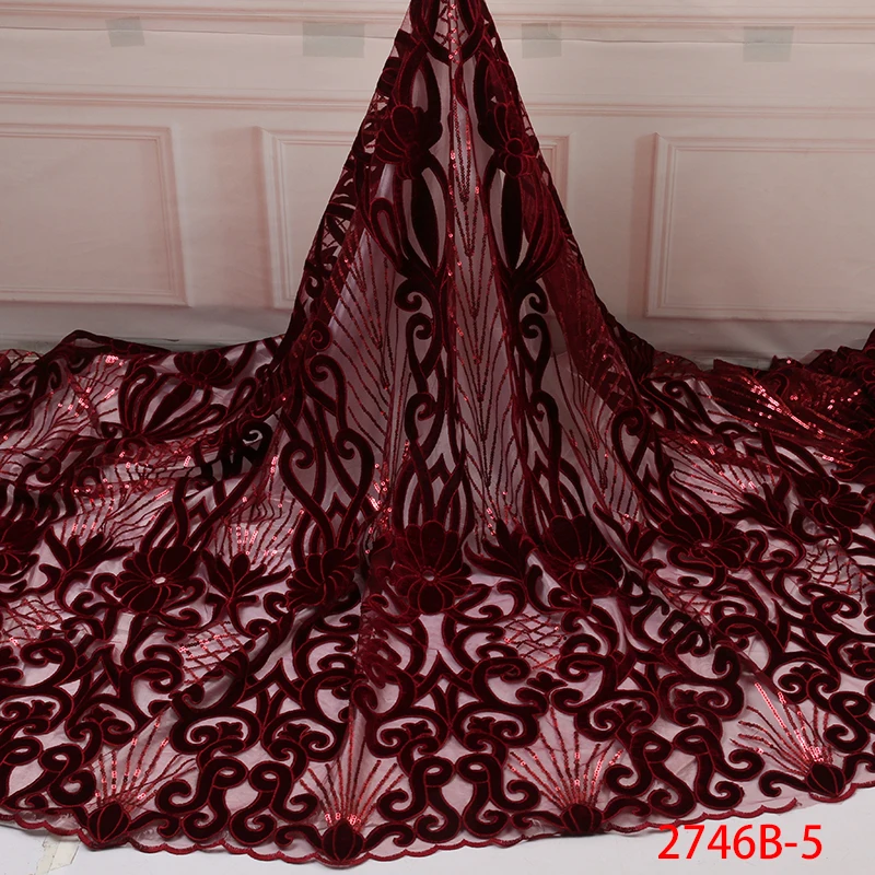 Hot Sale Velvet Lace Fabrics Nigerian Lace Fabric with Sequins Wine Red African Tulle Mesh Lace Sequins Lace Fabrics APW2746B-5
Hot Sale Velvet Lace Fabrics Nigerian Lace Fabric with Sequins Wine Red African Tulle Mesh Lace Sequins Lace Fabrics APW2746B-5