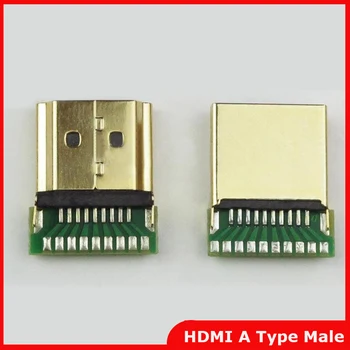 10pcs/lot Gold Plated HDMI A Type Male Plug Connector with PCB Board Version 1.4 19PIN
10pcs/lot Gold Plated HDMI A Type Male Plug Connector with PCB Board Version 1.4 19PIN