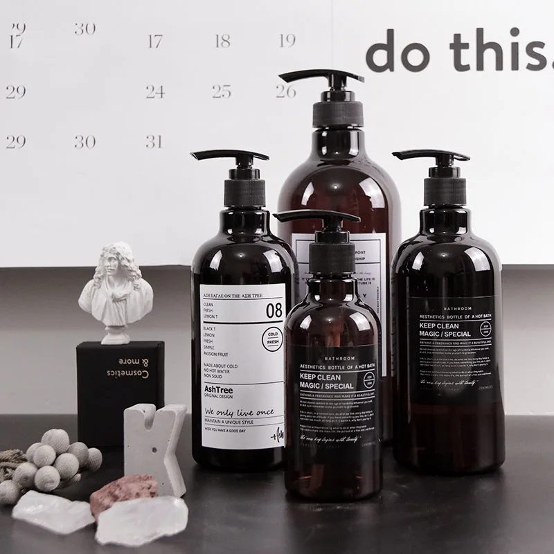 250ml 500ml Scandinavian Bath Shampoo Storage Bottle Chic Liquid Lotion Bottle Elegant Travel Brown Plastic Storage Sub-bottle
250ml 500ml Scandinavian Bath Shampoo Storage Bottle Chic Liquid Lotion Bottle Elegant Travel Brown Plastic Storage Sub-bottle