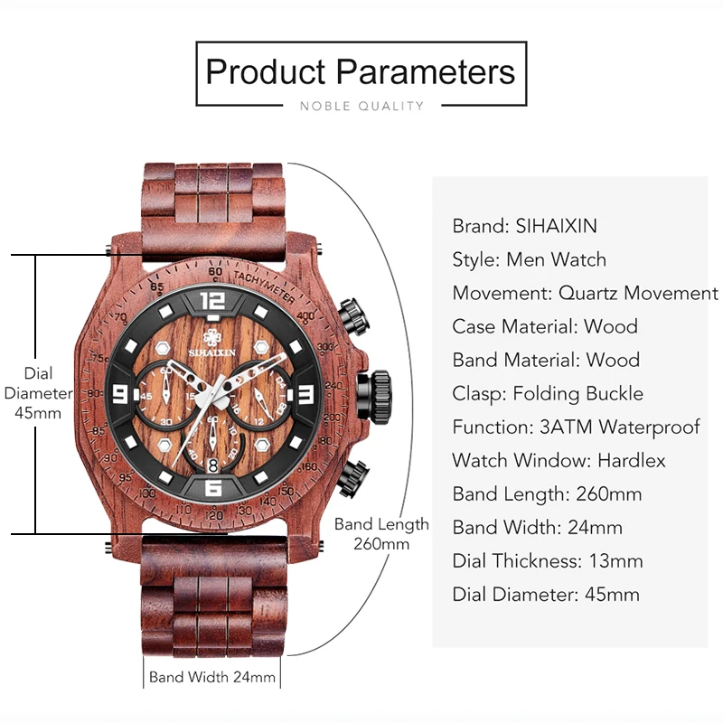 1 wood-watches-Men's-Waterproof-Wooden-Watch-