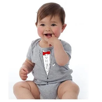 2017 summer 100% Cotton baby boys bodysuits boys grey one-piece clothes black tuxedo bowties 70 80 90 95
2017 summer 100% Cotton baby boys bodysuits boys grey one-piece clothes black tuxedo bowties 70 80 90 95